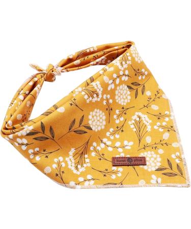 Lionet Paws Flower Dog Bandana | Triangle Bibs Scarf for Dogs | Girl Boy Gift | Small Medium Large Sizes - Buy Online on SooperMarket.com