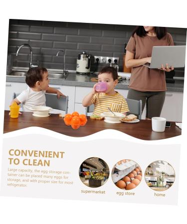 Mikikit Portable Egg Carriage 2pcs 4-compartment Egg Box Refrigerator Kitchen Egg Container Reusable Plastic Storage Organizer - Buy Online on SooperMarket.com