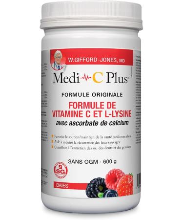 Preferred Nutrition Medi C Plus Lysine Berry with Calcium Powder Vitamin C & L - Lysine Formula - 600g - Buy Online on SooperMarket.com