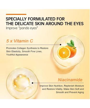5 in 1 Vitamin C Eye Cream - Anti-Aging Reduces Dark Circles & Puffiness for All Skin Types - Rejuvenate Your Under Eyes & Bags - Buy Online on SooperMarket.com