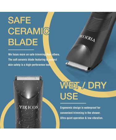 VIKICON Electric Ball Shaver for Men - Ceramic Blade Groomer, IPX7 Waterproof, USB Type-C Charging - Buy Online on SooperMarket.com