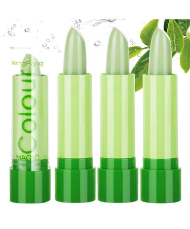 Gireatick 3Pcs aloe vera lipstick magical color that changes with the temperature moisturizing lip gloss lip plumper long-lasting lips make-up set