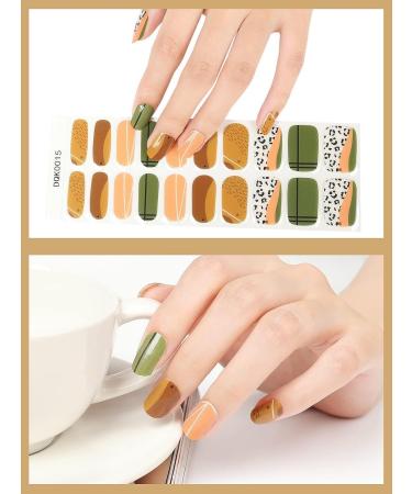 Kalolary Gel Nail Polish Strips Nail Gel Art Sticker Waterproof Full Nail Wraps Decal Sets with Scissors Nail File and Stick for Women Girls Nail Art Decor (UV/LED Lamp Required)-15 - Buy Online on SooperMarket.com