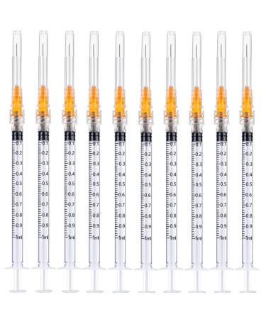 100Pack 1ml 1cc Disposable Plastic Syringes with 25Ga Individually Sterile Package 1ml-25Ga