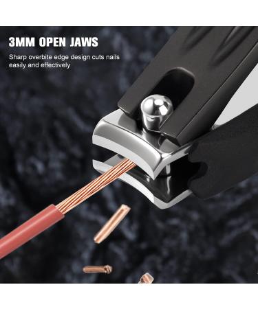 FERYES 3-in-1 Fingernail Clipper with No-Splash Nail Catcher and Metal Storage Box - Men & Women Black - Buy Online on SooperMarket.com