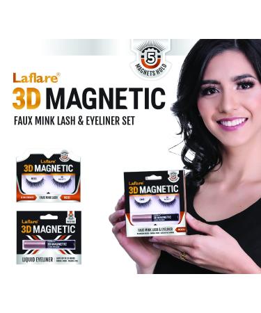 Laflare 3D Magnetic Eyelashes - Natural Look Reusable False Lashes No Adhesive Required | Shop Internationally - Buy Online on SooperMarket.com