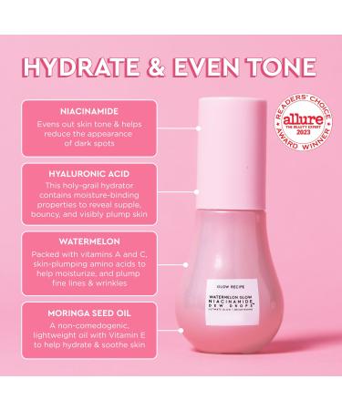 Glow Recipe Holiday Ornament & Travel Size Niacinamide Dew Drops - Hydrating Serum & Highlighter with Hyaluronic Acid - Lightweight Facial Serum (15 ml) for Glowing Skin - Buy Online on SooperMarket.com