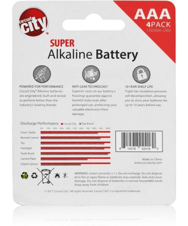 Buy Circuit City Essential 4 AA & 4 AAA High Performance Alkaline Batteries - 8 Pack | International Shipping Available - Buy Online on SooperMarket.com