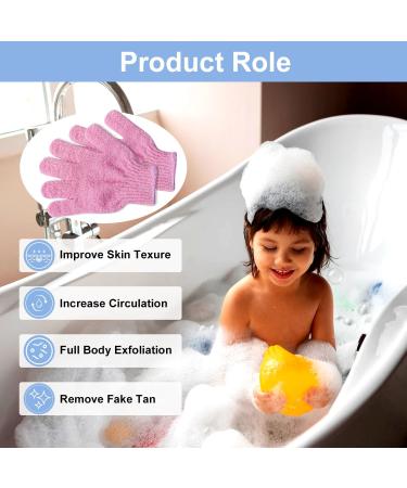 3 Pairs Exfoliating Gloves - Natural Loofah Bathing Mitts for Deep Body and Face Scrubbing - Dead Skin Remover for Adults and Kids - Buy Online on SooperMarket.com