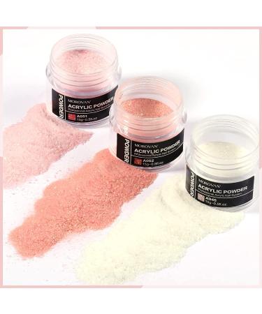 Movoran Acrylic Nail Kit for Beginners - 3 Colors Powder & Liquid Set with Brush Cleaner - Ideal for Nail Extension - Professional Nail Kit for Everything - Buy Online on SooperMarket.com