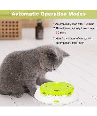 Pettom Interactive Cat Toy | Electric Butterfly Funny Exercise Toy for Kittens | Rotating Pop N Play Toy with Replacement Feathers | Green - Buy Online on SooperMarket.com