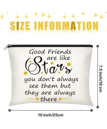 3-Piece Good Friend Gifts Cosmetic Bags for Women - Funny Long Distance Friendship, Birthday, Christmas & Moving Away Presents - Makeup Travel Cases for Best Friends, Soul Sisters (Stylish Design) - Buy Online on SooperMarket.com