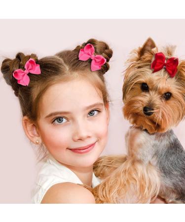 6Pcs Ribbon Hair Bow Clips Barrettes - 3 inch Ponytail Holder Bow with Duckbill Clip for Girls & Women (6 colors) - Buy Online on SooperMarket.com