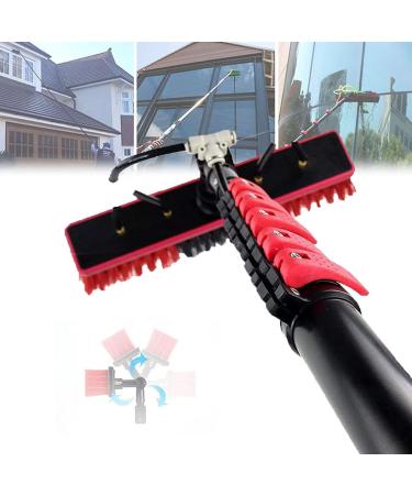 Water Fed Pole Kit Window Cleaning Brush with Extended Handle and Water Hose Window Cleaning Kit with Extension Pole High Window Cleaning Kit Telescoping Pole 30cmbrush-24FT/7.2M 55cm Brush Head 5M/17FT