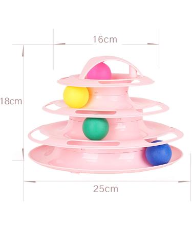 Suhaco 4 Level Roller Cat Toy with Colorful Moving Balls | Interactive Teaser Kitten Toy | Pink - Buy Online on SooperMarket.com