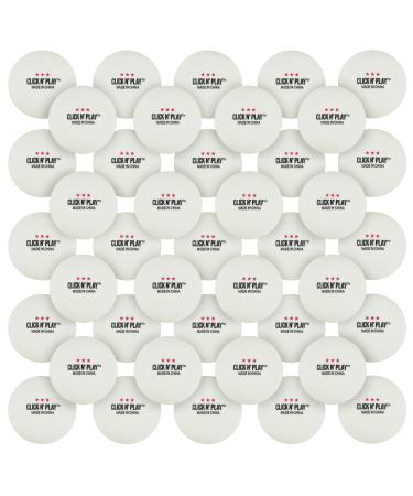 Click N' Play 3 Star Ping Pong Balls White, Premium Advanced Training Tournament Grade Ping Pong Balls Bulk, Table Tennis Balls for Beer Pong, Table Tennis Tournaments & Recreational Play, Pack of 50