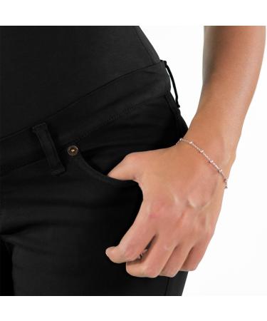 Milano Maternity Jeans: Ultra Stretch Buttery Soft Denim for Comfortable Pregnancy - High Waisted Over The Bump Band (Size 10, Black) - Buy Online on SooperMarket.com