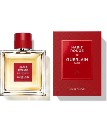 Guerlain Habit Rouge Parfum for Men 3.3 fl. oz. / 100ml Amber Wood 3.3 Fl Oz