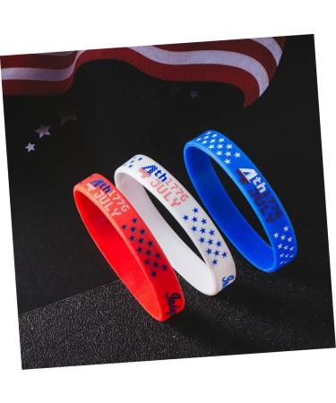 Totority 5pcs Independence Day Red Silicone Wristband Bracelets - Buy Online on SooperMarket.com
