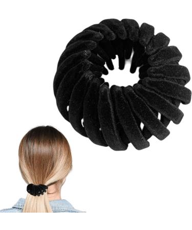 Hair Ring Bun - Sorcery Hair Clamp Avian roosts Styled Clips | Non-Skid Design Mobile roosts Plate Hairpin Expandable Ponytail Holder Hair Ornaments for Ladies Females 5.5 Inches Black - Buy Online on SooperMarket.com