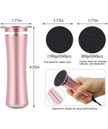Electric Foot File Callus Remover - Professional Pedicure Tool with Adjustable Speed and 120 Replacement Sandpaper Discs - For Men and Women (Rose Gold) - Buy Online on SooperMarket.com