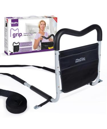 MGrip Adjustable Contoured Bed Rail with Multiple Gripping Positions Black/White