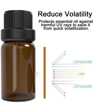 Alledomain 10Pcs 5ml Essential Oils Amber Glass Bottles with Black Cap & 1 Dropper & 12 Labels Mini Empty Amber Bottle Refillable Sample Container for Massage oils/Aromatherapy/Perfume - Buy Online on SooperMarket.com