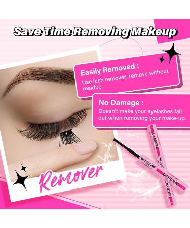 PRO Self Adhesive Eyelashes Kit - 120pcs Press On Lashes Lash Fixative & Remover Easy Home Application | Velvety D-10-18mix Eyelash Extension Set - Buy Online on SooperMarket.com