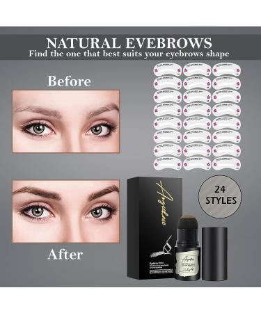 24pc Eyebrow Stamp Stencil Kit for Long-lasting Brow Defining - Light Brown - Buy Online on SooperMarket.com