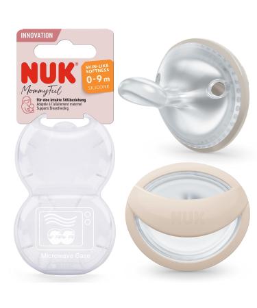 Nuk Mommyfeel Schnuller |For an intact breastfeeding relationshipBPA-free silicone |0-9 months |2 pieces |Gray & Beige Mommyfeel (0-9m) Greige
