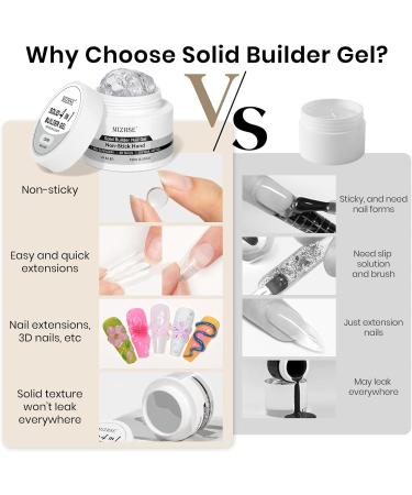 MIZHSE 100g Solid Builder Gel for Nails Large Capacity Clear Hard Gel for Nails 3D Sculpting Gel for Nail Art Gel U V LED Nail Builder Gel Kit with 3D Silicone Pen for Nail Salon Home DIY - Buy Online on SooperMarket.com