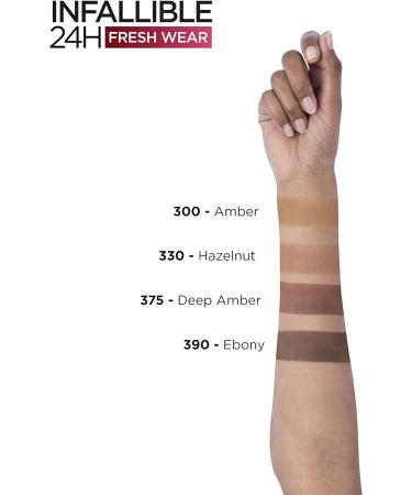 L'Or al Paris Infallible 24H Fresh Wear Foundation in a Powder Full-coverage Longwear Weightless Smooth Finish Water-proof and Transfer-proof 330 Hazelnut 330 Hazelnut 9 g (Pack of 1) - Buy Online on SooperMarket.com