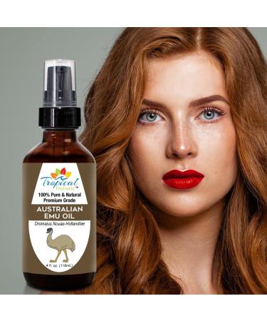 Tropical Holistic 100% Pure Australian Emu Oil 4 oz | Premium Grade Natural Moisturizer for Skin, Hair Growth, Scars, Joint Pain Relief - Buy Online on SooperMarket.com