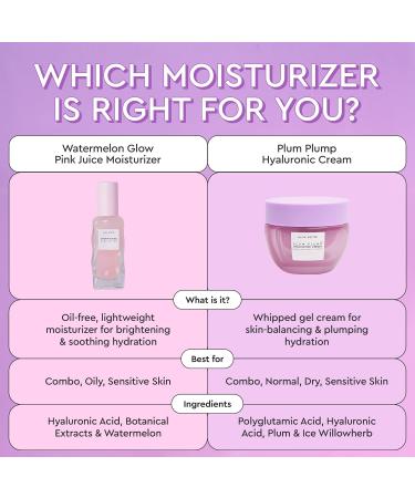 Glow Recipe Plum Plump Hyaluronic Acid Face Cream - Hydrating Moisturizer with Polyglutamic Acid & Ice Willowherb - 50ml - Buy Online on SooperMarket.com
