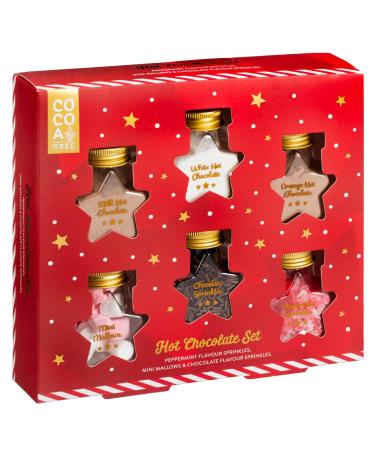 6Pk Chocolate Stars Jars Kit Selection - Flavoured Hot Chocolate Set - Chocolate Lover's Treat - Cozy Winter Indulgence - Delights - Sweet Comfort in Every Sip