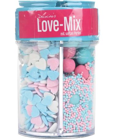 Decocino "Love-Mix" sprinkle mix sugar pearls sprinkle confetti cake decoration muffin decoration for fondant cake pops 95g