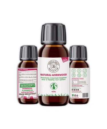 C&G Pets | Natural Worm Wood | Natural Solution For Intestinal Health No Nasty Chemicals | Powerful Colon Cleanse For Dogs Cats Poultry Birds Ferrets Rabbits & Pets