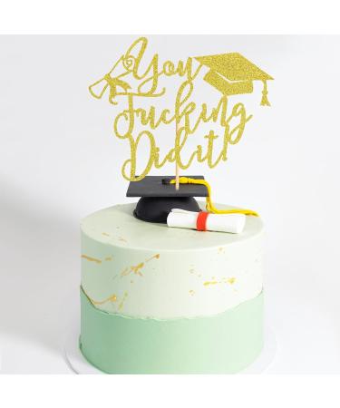 Arthsdite 1Pc You Did It Cake Topper/Class of 2024 Cake Decorations/Congrats Grad Graduation Party Decorations - Gold Glitter Gold You Did It Cake Topper - Buy Online on SooperMarket.com