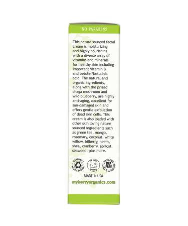 Wild Blueberry & Chaga Face Cream | Boost Skin Health with Natural Ingredients - International Shipping - Buy Online on SooperMarket.com