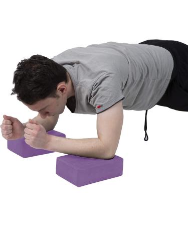 Mind Reader Yoga Block Set - High Density EVA Foam Blocks for Yoga, Pilates, Meditation - Purple (Set of 2) - Buy Online on SooperMarket.com