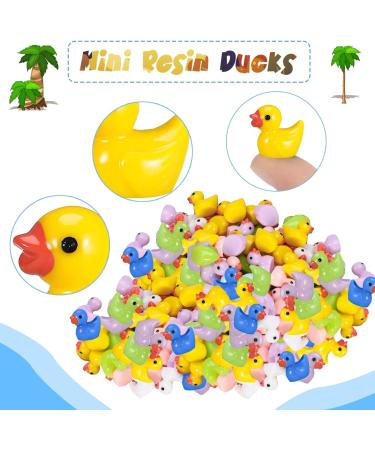 100Pcs Mini Resin Ducks Multicolor Landscape Decorations - Miniature Duck Figures for Home, Garden, Aquarium - Hide Prank Game Dollhouse Decor - 6 Color Assortment - Buy Online on SooperMarket.com