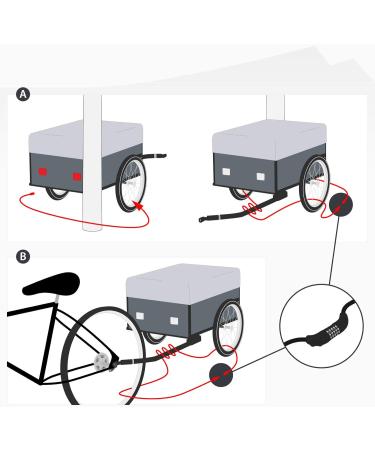 Qeedo Bike Trailer Lock - 2.5m x 8mm Bicycle Cable Lock for Secure International Shipping - Buy Online on SooperMarket.com