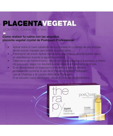 Postquam Plant Placenta Hair Ampoules - Stimulate Growth & Prevent Hair Loss | 12 x 9ml Glass Ampoules - Buy Online on SooperMarket.com