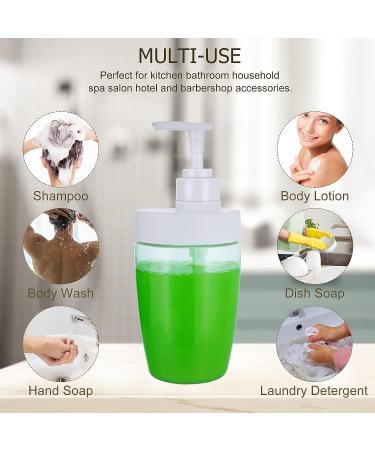 16oz Empty Pump Bottles 2 Pack - Refillable Plastic Soap Dispenser for Shampoo, Lotion, Body Wash - Includes Labels - Cleaning Solutions - Buy Online on SooperMarket.com