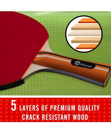 JP WinLook Ping Pong Paddles Set - Premium Table Tennis Racket Player Kit with Case & Balls - Red/Black - Indoor & Outdoor Games (4 Paddle Set) - Buy Online on SooperMarket.com