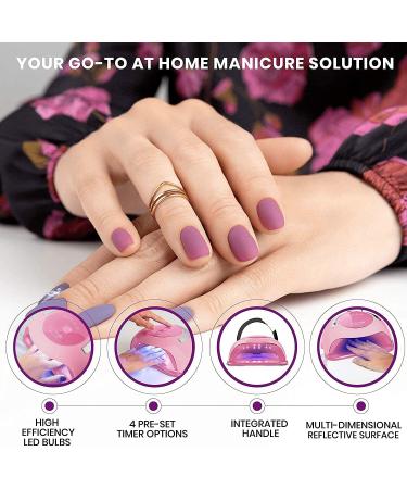 BELLANAILS Professional LED Gel Nail Lamp - 3X Faster Nail Polish Dryer for Home or Salon - 120W Curing Lamp with 4 Preset Times (Pink) - Buy Online on SooperMarket.com