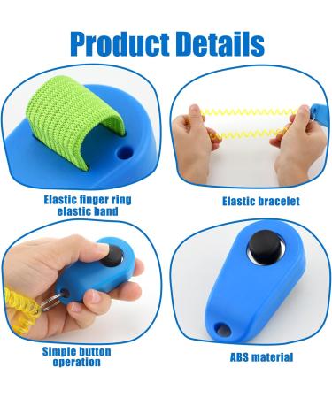 Dog Training Clickers Finger Loop 2 PCS Reinforces Positive Behaviour Train Clicker Aid Tool Professional Effective Trainer Tools Comfortable Grip Suitable for Dogs Puppies Cats Pets Black and Blue - Buy Online on SooperMarket.com