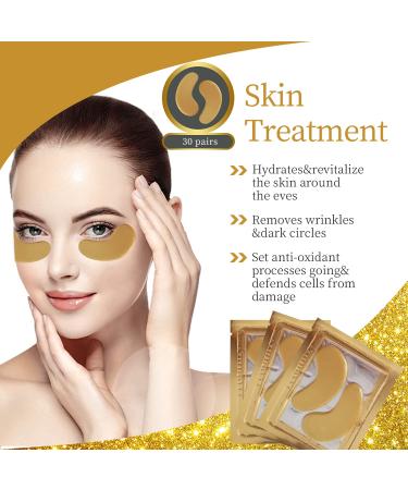 30 Pairs 24k Gold Under Eye Patches for Dark Circles & Puffiness - Anti-Aging Treatment for Women - Buy Online on SooperMarket.com