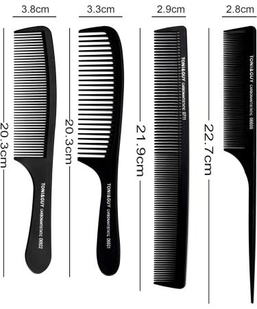 Phoetya 4-Piece Wide Tooth Comb Set for Men - Professional Styling, Heat Resistant, Anti-Static, Detangling - Black - Buy Online on SooperMarket.com