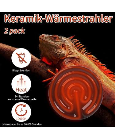 Repti Home 50W Ceramic Heat Radiator (2-Pack) | Optimal Heating for Reptiles Amphibians Pets & Livestock - Buy Online on SooperMarket.com